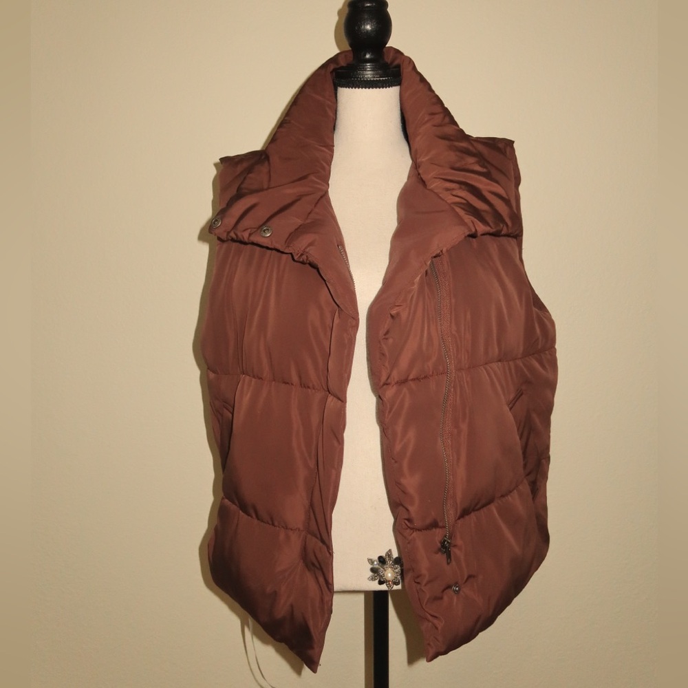 BDG Rust Brown Quilted Shell Vest